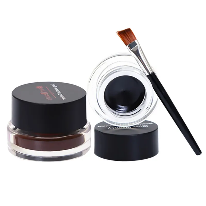 New Brand Eye Makeup 2 in 1 Brown + Black Gel Eyeliner Make Up Water-proof Smudge-proof Set Eye Liner Kit With Brushes cosmetic
New Brand Eye Makeup 2 in 1 Brown + Black Gel Eyeliner Make Up Water-proof Smudge-proof Set Eye Liner Kit With Brushes cosmetic