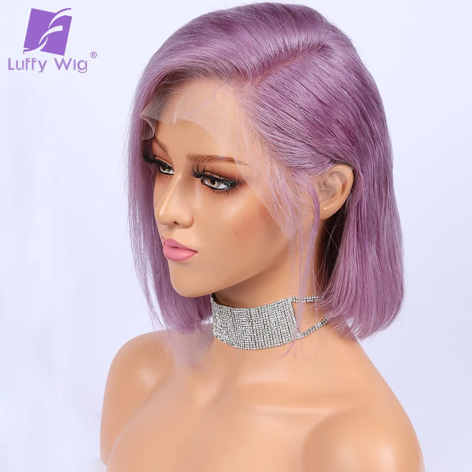 Purple Colored Short Bob Lace Front Wigs Straight Short Human Hair Purple Wig 13x6 Peruvian Lace Frontal Non-Remy Hair Deep Part
Purple Colored Short Bob Lace Front Wigs Straight Short Human Hair Purple Wig 13x6 Peruvian Lace Frontal Non-Remy Hair Deep Part