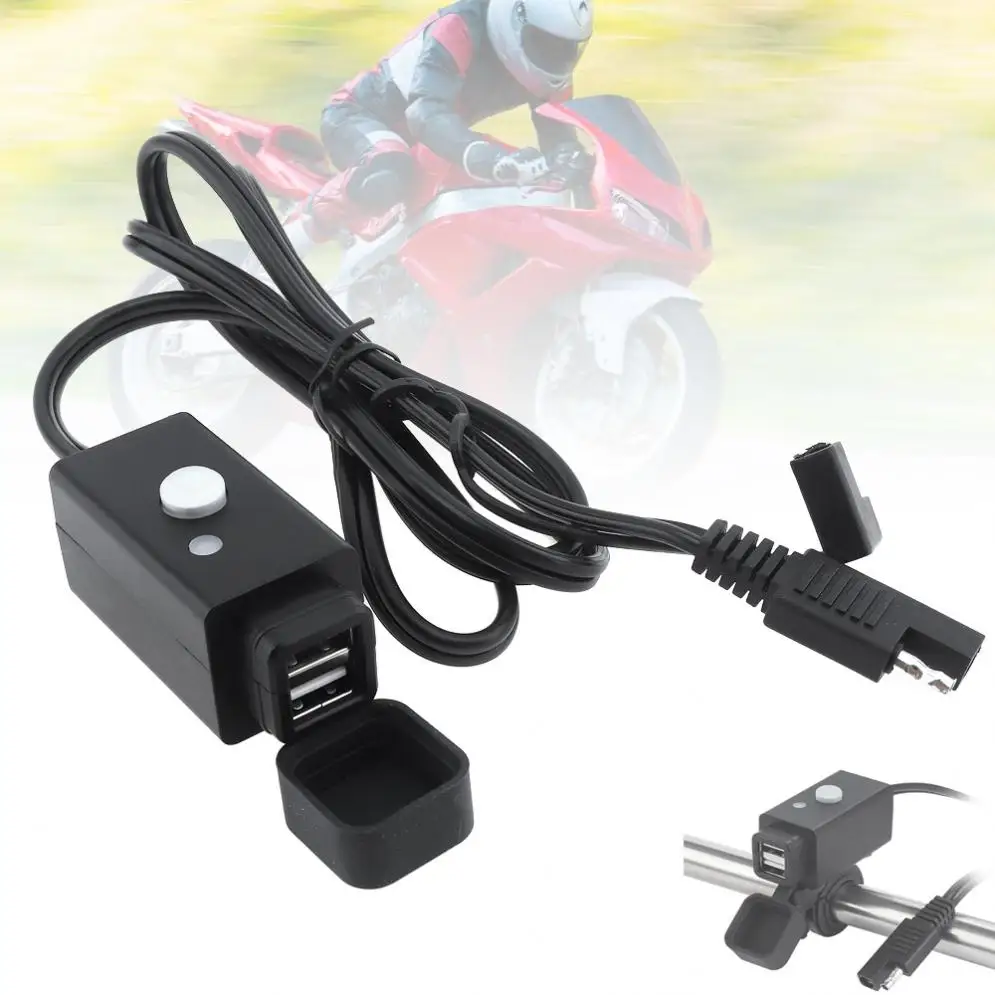 10-24V DC 5V 3.1A Universal SAE USB ABS Waterproof Motorcycle Charger with Switch Button and Dust Cover
10-24V DC 5V 3.1A Universal SAE USB ABS Waterproof Motorcycle Charger with Switch Button and Dust Cover