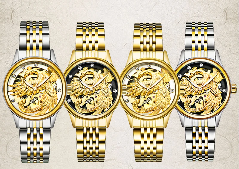 TEVISE Phoenix Women Watches Gold Luminous Automatic Self-Wind Watch Luxury Female Clock Mechanical Ladies Watches Waterproof (1)