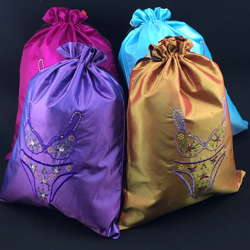 Portable Fine Embroidery Bra Travel Bag Underwear Pouch Drawstring Reusable Silk Double Layer Cloth Storage Bag 30pcs/lot
Portable Fine Embroidery Bra Travel Bag Underwear Pouch Drawstring Reusable Silk Double Layer Cloth Storage Bag 30pcs/lot