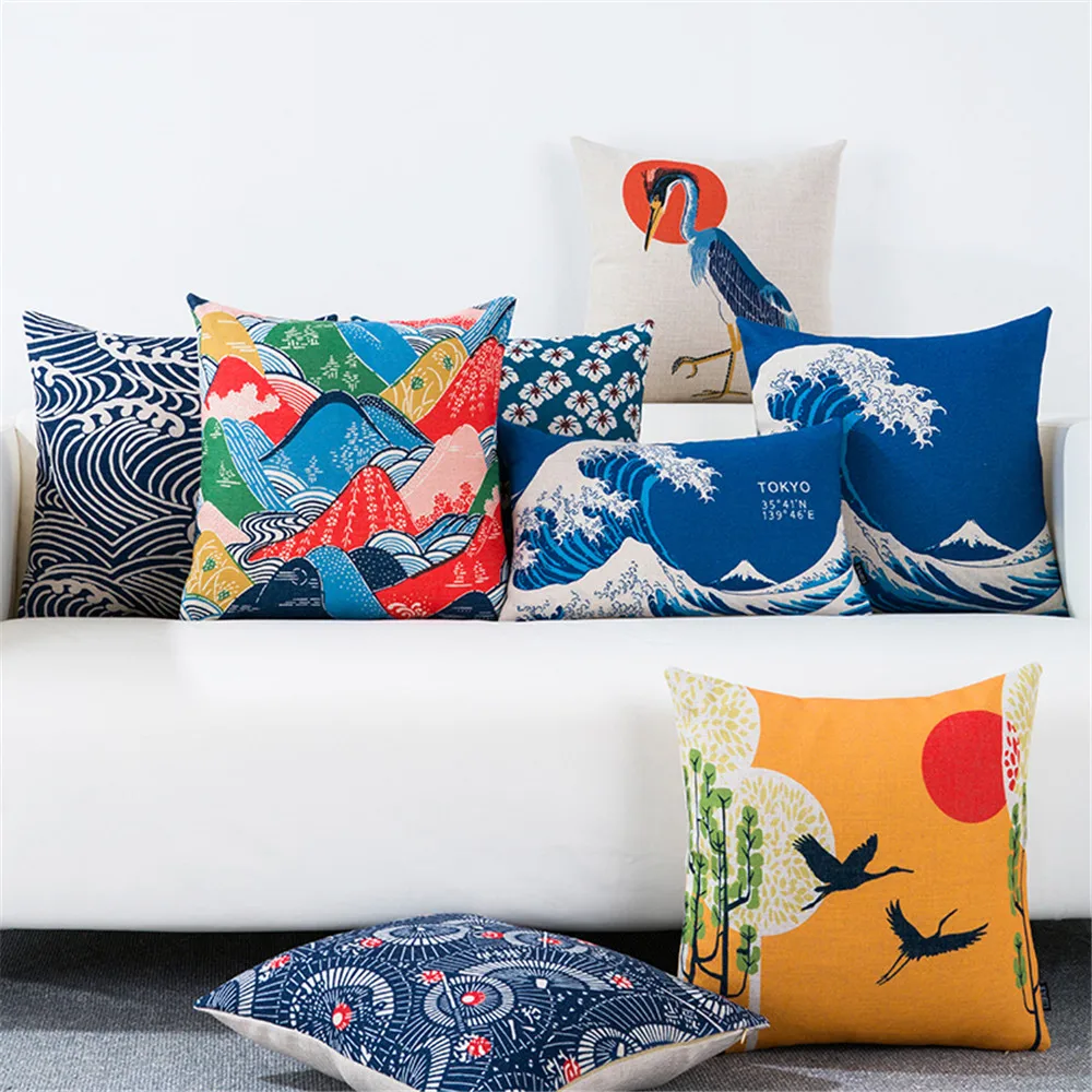 Japanese pattern fabric folding fan ukiyoe painting Fuji mountain cotton sofa cushion pillow pillow case cover for sofa home
Japanese pattern fabric folding fan ukiyoe painting Fuji mountain cotton sofa cushion pillow pillow case cover for sofa home