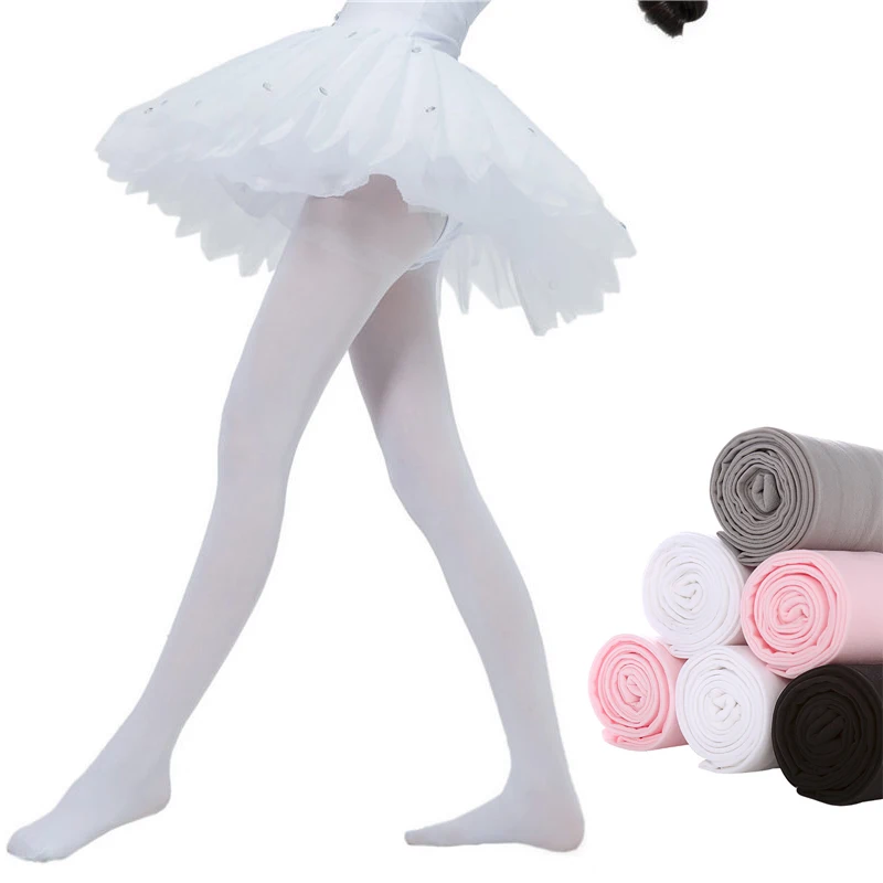 Silky Girls Full Foot Ballet Dance Tights In 4 Colours Age 3-13