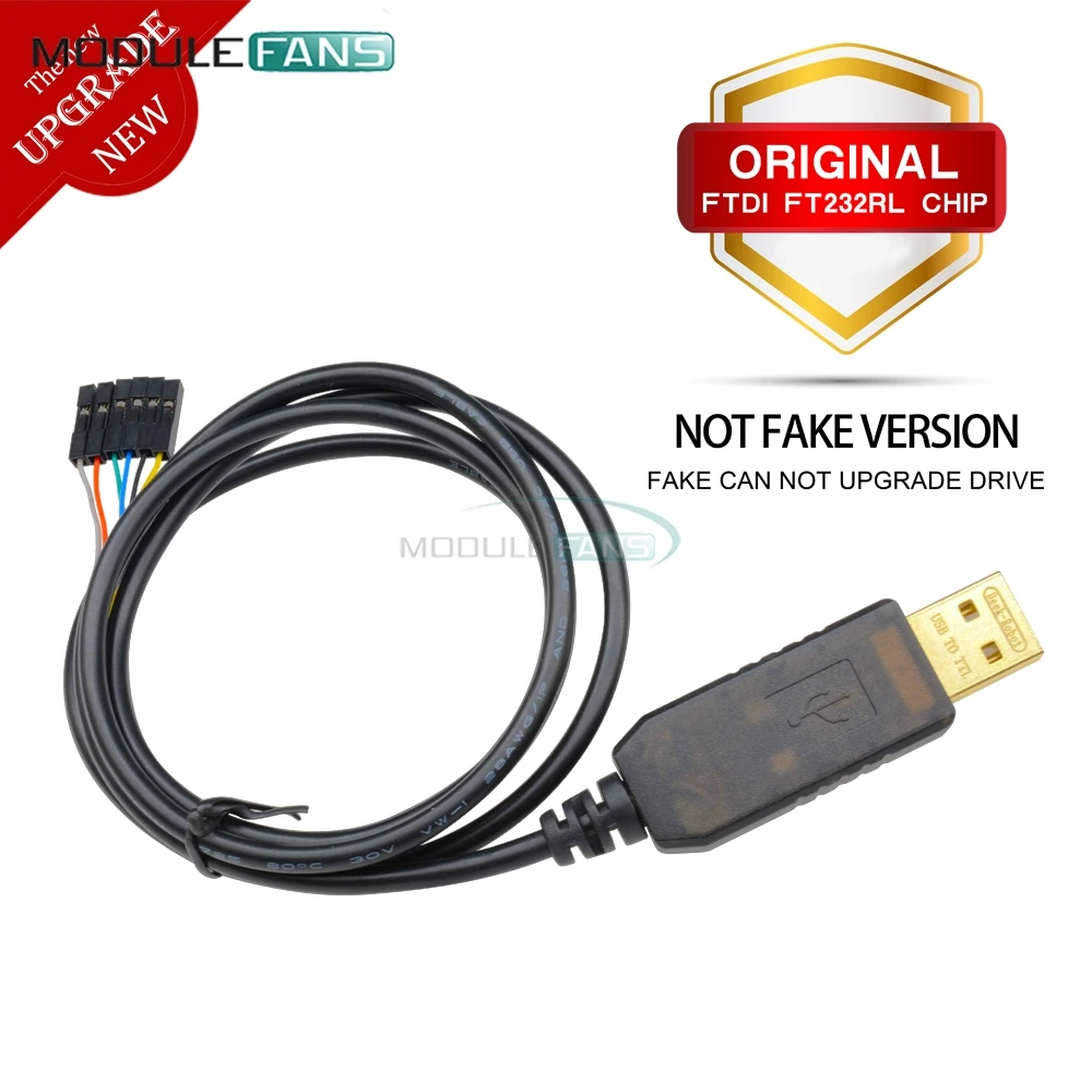 

Original 6P FTDI FT232RL FT232 USB to TTL RS232 Serial 6PIN Wire Adapter Module Download Cable For Arduino Raspberry Pi 1M 100CM