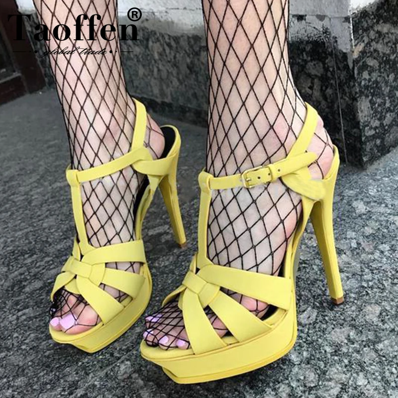 Taoffen Brand Fashion Sandals Women Genuine Leather Platform High Heels Shoes Summer Party Club Footwear Women Size 34-41
Taoffen Brand Fashion Sandals Women Genuine Leather Platform High Heels Shoes Summer Party Club Footwear Women Size 34-41