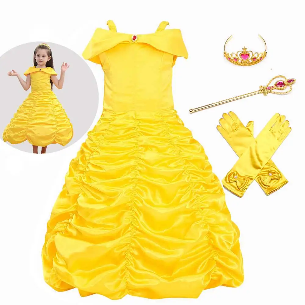 Belle Princess Dress For Girls Shoulder Layered Skirt Costume The Beast Kids Party Children Fancy Dress Costume
Belle Princess Dress For Girls Shoulder Layered Skirt Costume The Beast Kids Party Children Fancy Dress Costume