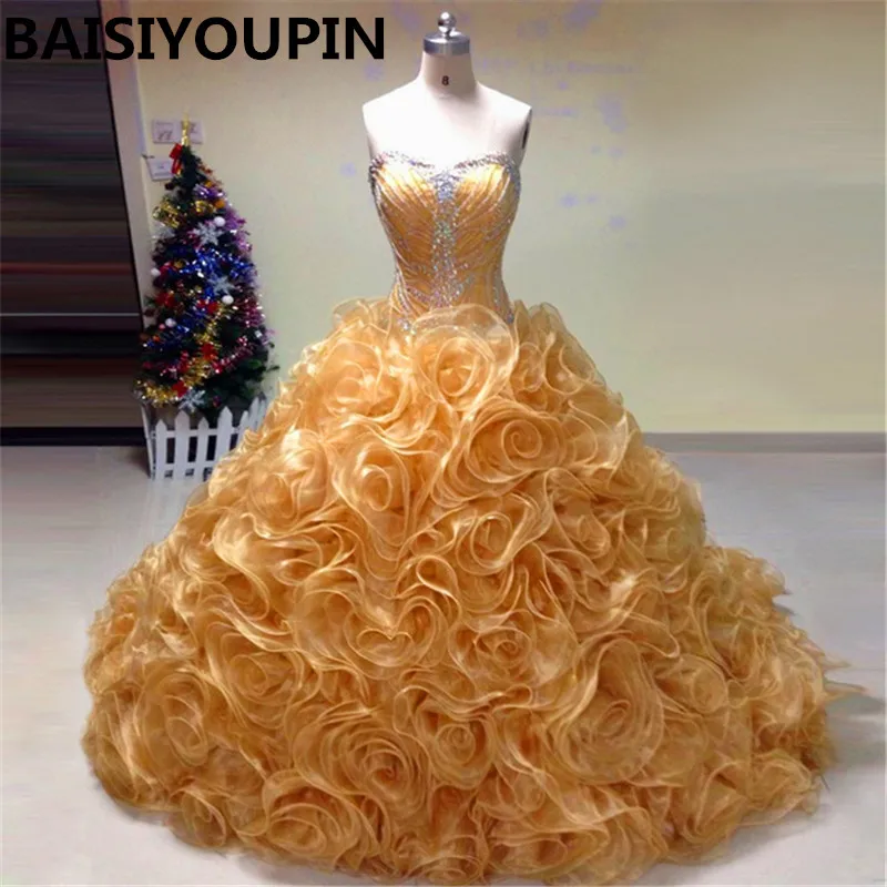 Пышные платья цвета шампанского коллекция 2020 года Vestido de Debutantes e 15 Anos бальное
