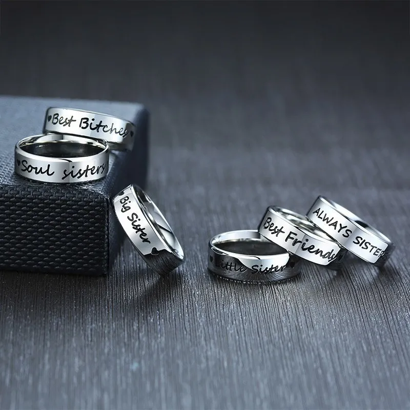 Basic 6mm BFF Girls Best Friends Rings for Women Jewelry Love Sisters Heart Bands Ring Stainless Steel Alliance Friendship Gifts
Basic 6mm BFF Girls Best Friends Rings for Women Jewelry Love Sisters Heart Bands Ring Stainless Steel Alliance Friendship Gifts