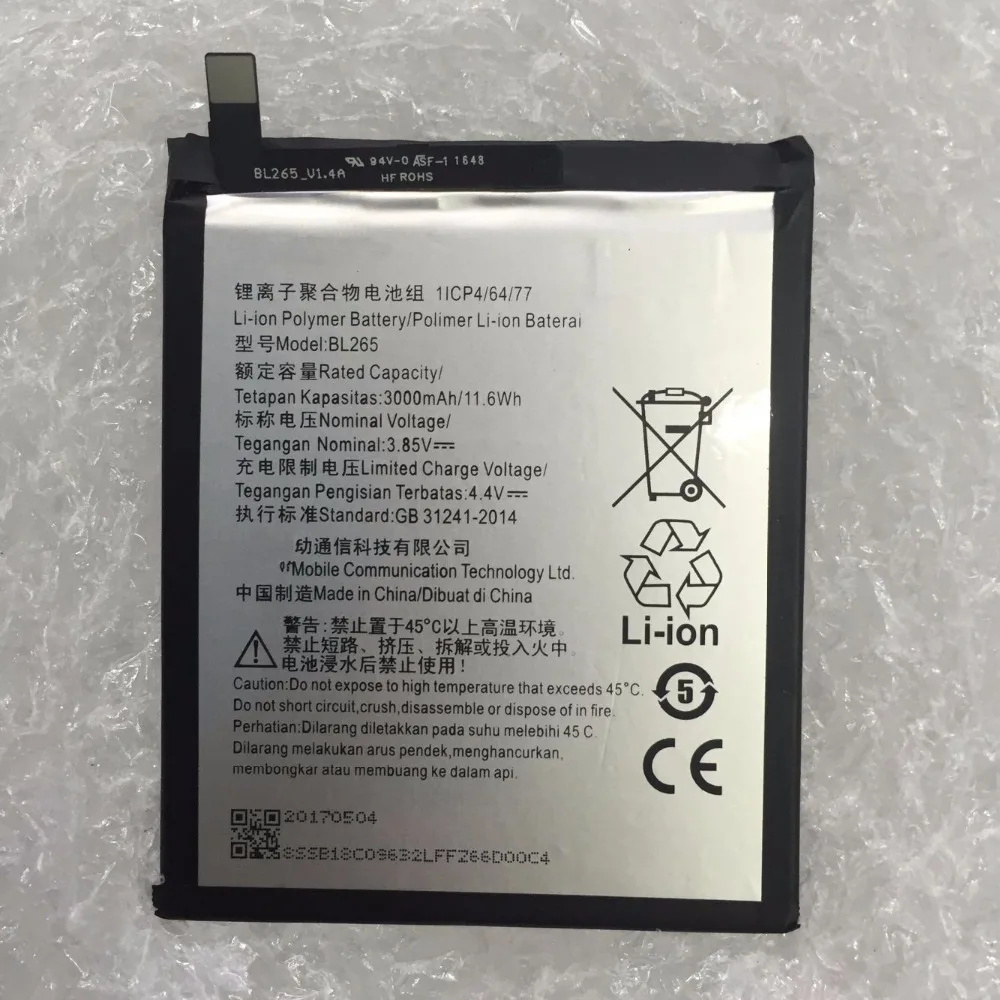 NEW 3000mAh BL265 battery Batterie for Lenovo XT1662 For M XT1662 XT1663 Free Delivery
NEW 3000mAh BL265 battery Batterie for Lenovo XT1662 For M XT1662 XT1663 Free Delivery