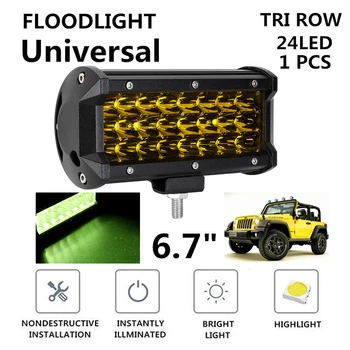 72W Work Light Spot Flood Beam Tri-Row 24 LED Light Bar Offroad LED Bar Driving Lamp 4x4 4WD Pickup Truck 12V Led Beam Light Bar
72W Work Light Spot Flood Beam Tri-Row 24 LED Light Bar Offroad LED Bar Driving Lamp 4x4 4WD Pickup Truck 12V Led Beam Light Bar