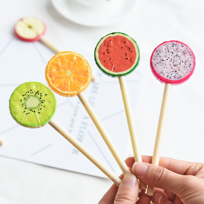 5 pcs/lot Creative Fruit Lollipop Ballpoint pen Cute Writing pen 0.5mm Black ink Student Learning Writing Stationery
5 pcs/lot Creative Fruit Lollipop Ballpoint pen Cute Writing pen 0.5mm Black ink Student Learning Writing Stationery