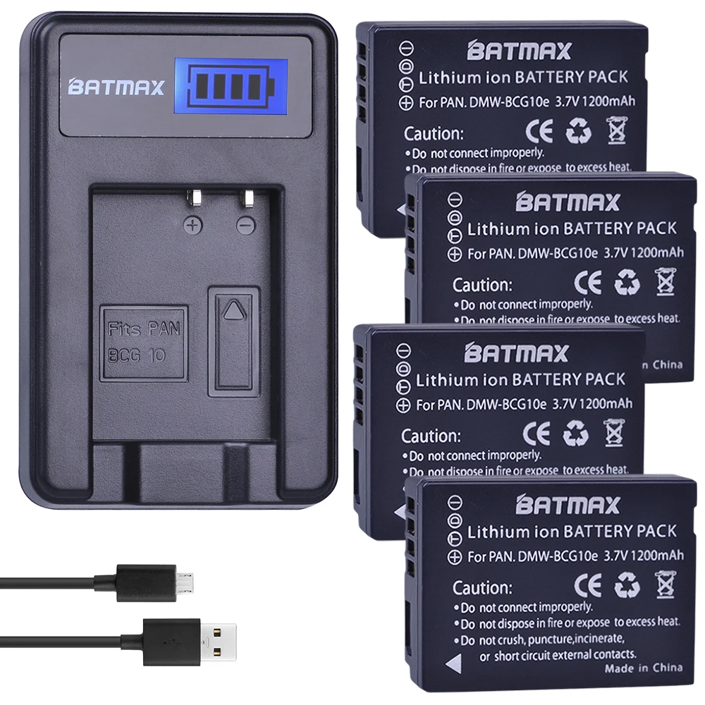 Аккумуляторная батарея Batmax 4pc DMW-BCG10 BCG10 BCG10E + зарядное устройство USB с ЖК-дисплеем для Panasonic Lumix
Аккумуляторная батарея Batmax 4pc DMW-BCG10 BCG10 BCG10E + зарядное устройство USB с ЖК-дисплеем для Panasonic Lumix