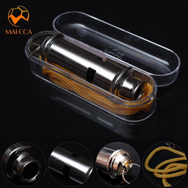 Stainless Steel Referee Whistle Police Military Whistle Outdoor Sport Tools Lifesaving Equipment Pet Training with Lanyard Rope
Stainless Steel Referee Whistle Police Military Whistle Outdoor Sport Tools Lifesaving Equipment Pet Training with Lanyard Rope