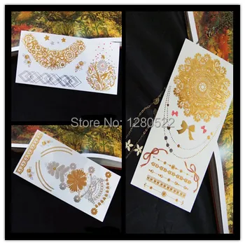 3sheets Different Model Flower Totem Temporary Metallic Tattoo Gold Silver Flash Tattoo tatuagem tatuaje Gift for Women Body Art
3sheets Different Model Flower Totem Temporary Metallic Tattoo Gold Silver Flash Tattoo tatuagem tatuaje Gift for Women Body Art