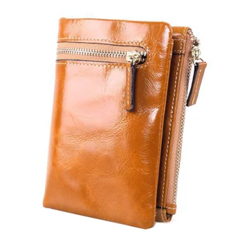 Fashion genuine leather oil wax Grain skin ladies wallet short cowhide mini wallet women zip Coin purse leather zipper Purse
Fashion genuine leather oil wax Grain skin ladies wallet short cowhide mini wallet women zip Coin purse leather zipper Purse