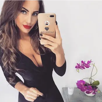 Hot long sleeve bodysuit women V-neck sexy fashion black pink khaki solid bodycon female body
Hot long sleeve bodysuit women V-neck sexy fashion black pink khaki solid bodycon female body