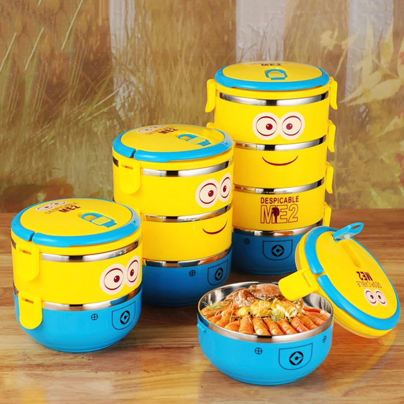 Portable Children Lunch Box Stainless Steel Bowls Cartoon Minions Kitty Doraemen Rilakkuma Multilayer Dinnerware Portable
Portable Children Lunch Box Stainless Steel Bowls Cartoon Minions Kitty Doraemen Rilakkuma Multilayer Dinnerware Portable