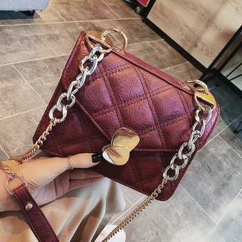 Ladies PU Leather Quilted Bag with Golden Chain Plaid Women Messenger Bags Small Crossbody Bags For Women 2019 Shoulder Bag
Ladies PU Leather Quilted Bag with Golden Chain Plaid Women Messenger Bags Small Crossbody Bags For Women 2019 Shoulder Bag
