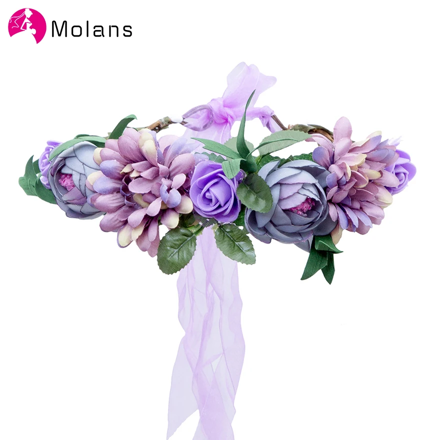 MOLANS Romantic Bride Wedding Flower Wreath Ribbon Adjustable Headband for Women Purple Florals Crown Headbands Hair Accessories
MOLANS Romantic Bride Wedding Flower Wreath Ribbon Adjustable Headband for Women Purple Florals Crown Headbands Hair Accessories