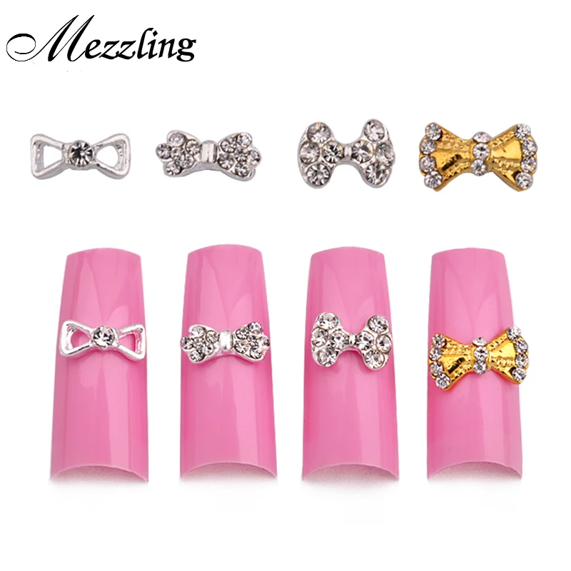 10pcs New 10pcs 3d Clear Rhinestone Gold Silver Alloy Bow Tie Nail Art Charm DIY Nail Decorations
10pcs New 10pcs 3d Clear Rhinestone Gold Silver Alloy Bow Tie Nail Art Charm DIY Nail Decorations