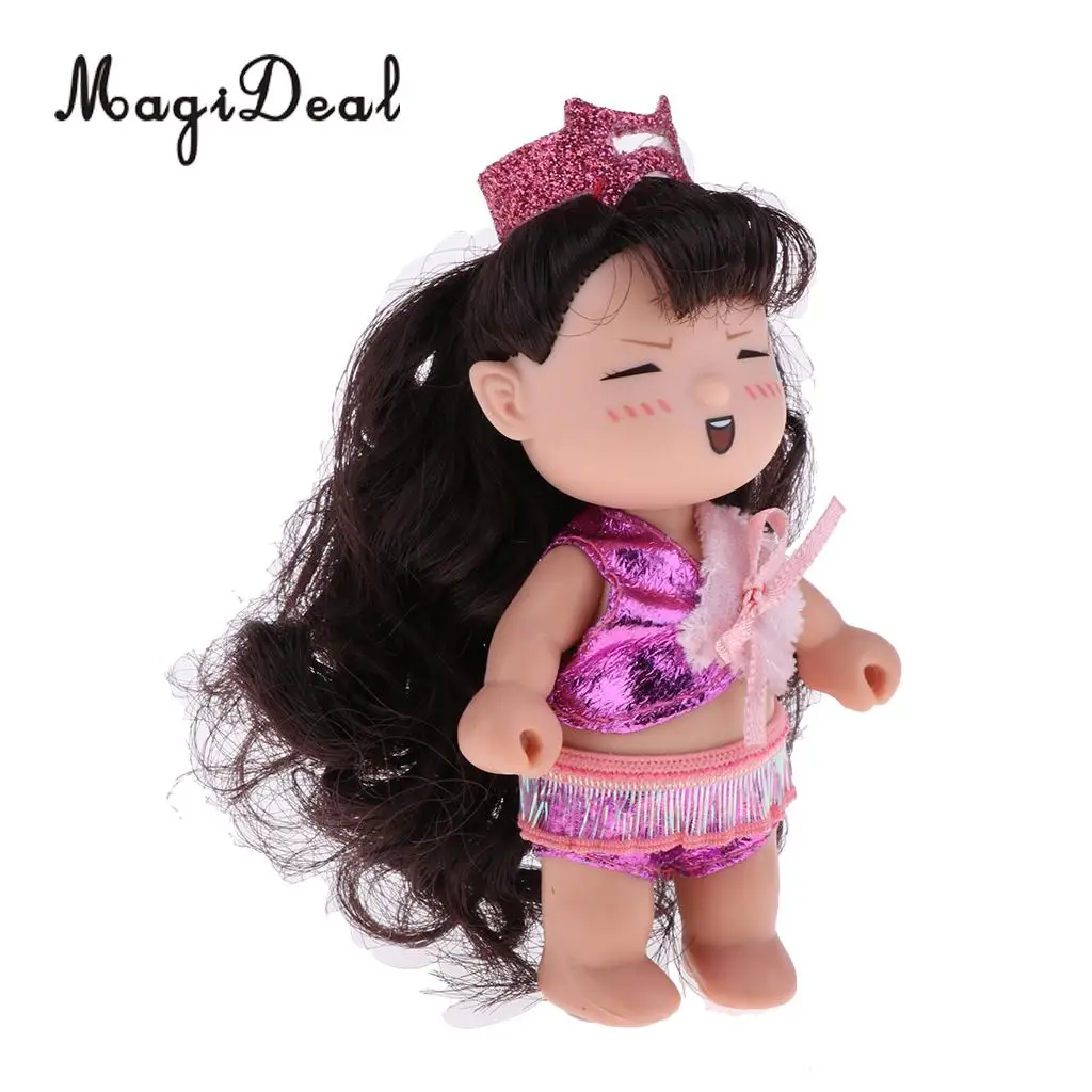 4inch Height Dollhouse Miniature Dolls Figures Soft Plastic Mini Forest Princess Doll Cute Keychain Keyring Pendant Baby Doll