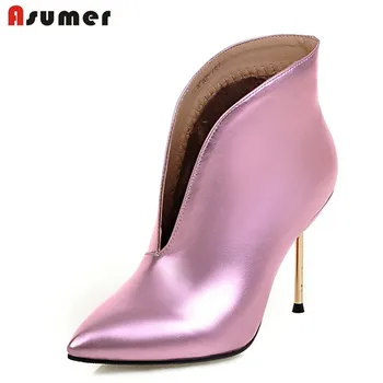 Asumer 2020 autumn spring women fashion boots slip on pu soft leather pointed toe thin heels sexy female ankle boots
Asumer 2020 autumn spring women fashion boots slip on pu soft leather pointed toe thin heels sexy female ankle boots