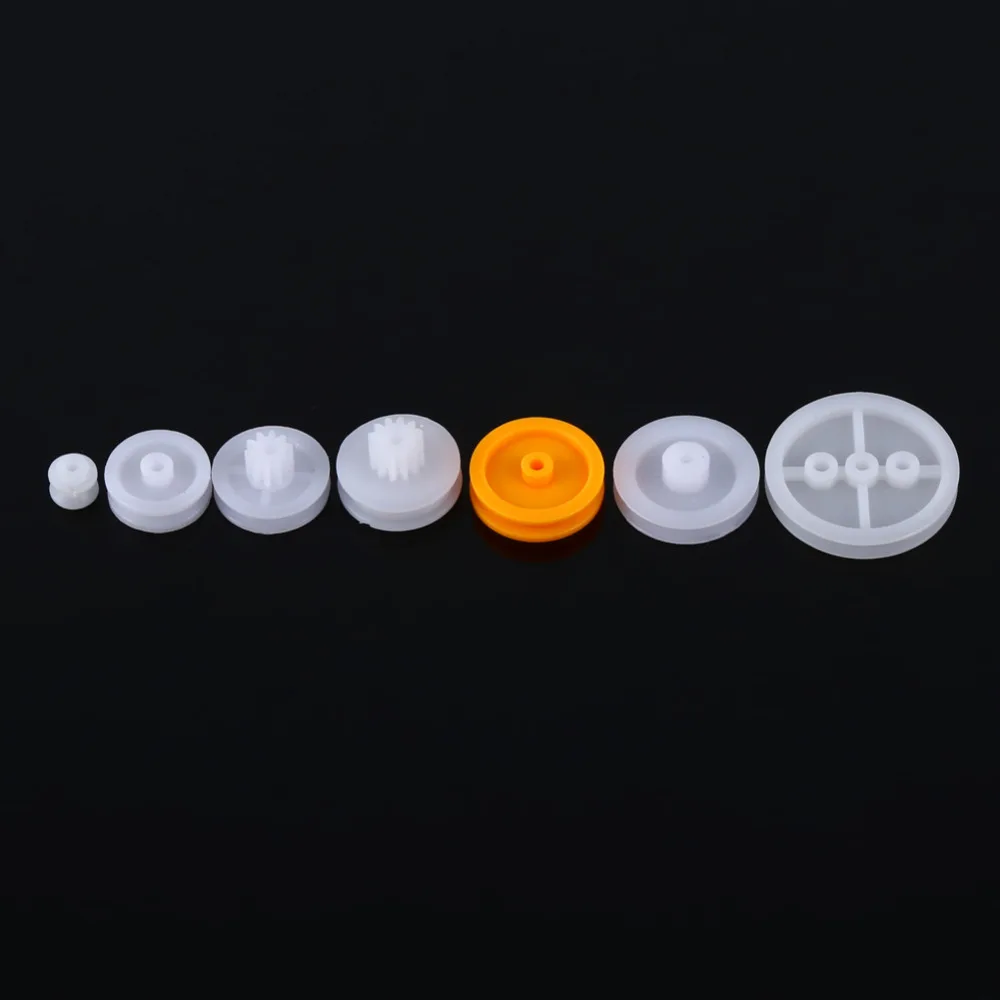 High Quality 7pcs/Lot Plastic Pulley Kits Set for Belt Assembly Toy Cars Automobiles Robots DIY
High Quality 7pcs/Lot Plastic Pulley Kits Set for Belt Assembly Toy Cars Automobiles Robots DIY