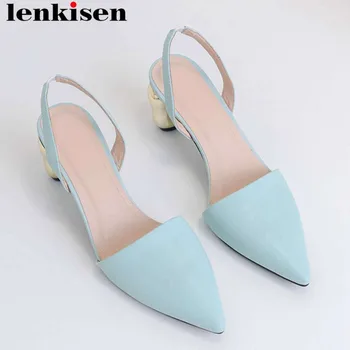 Lenkisen European lady full grain leather metal high heels pointed toe slingback women sandals slip on dress gathering shoes L02
Lenkisen European lady full grain leather metal high heels pointed toe slingback women sandals slip on dress gathering shoes L02