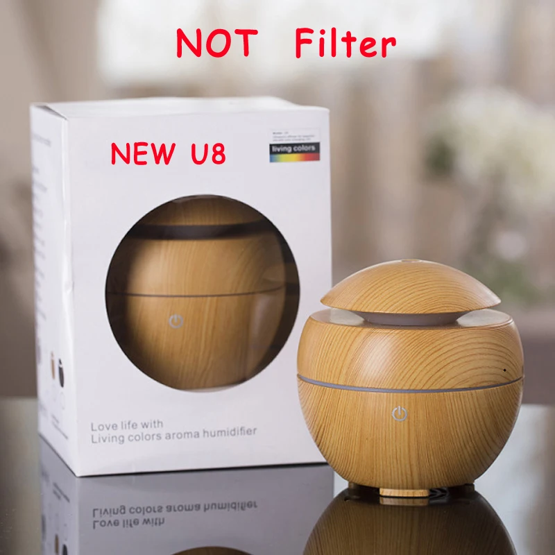 Not filter Mini Ultrasonic Humidifier USB essential oil diffuser LED Light Wood Aroma Diffuser Air Purifier Aromatherapy | Бытовая