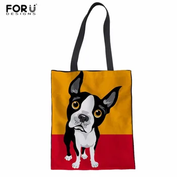 FORUDESIGNS Boston Dog Women Handbags Canvas Tote Bags Reusable Cotton Shopping Bag Webshop Eco Foldable Shopping Cart
FORUDESIGNS Boston Dog Women Handbags Canvas Tote Bags Reusable Cotton Shopping Bag Webshop Eco Foldable Shopping Cart
