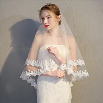 Women Wedding Accessories White/Ivory Applique Veil Wwo Layers Tulle Lace Edge Bridal Veils With Comb
Women Wedding Accessories White/Ivory Applique Veil Wwo Layers Tulle Lace Edge Bridal Veils With Comb