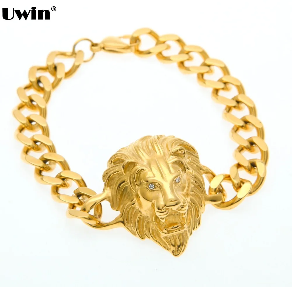 Hip-Hop Hot-selling Cuban Bracelet Stainless Steel High-quality Color Retention Gold Color Cool Lion Head Bracelet
Hip-Hop Hot-selling Cuban Bracelet Stainless Steel High-quality Color Retention Gold Color Cool Lion Head Bracelet