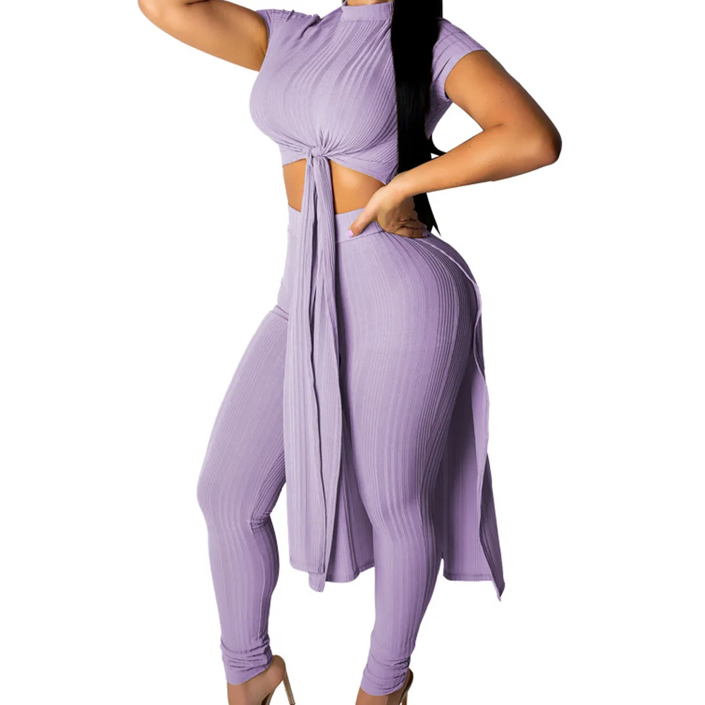 Two Pieces Women Set Summer Knit Jumpsuit Short Sleeve O Neck Irregular Top + Long Pants Set Elastic Bodysuit Casual Overalls
Two Pieces Women Set Summer Knit Jumpsuit Short Sleeve O Neck Irregular Top + Long Pants Set Elastic Bodysuit Casual Overalls