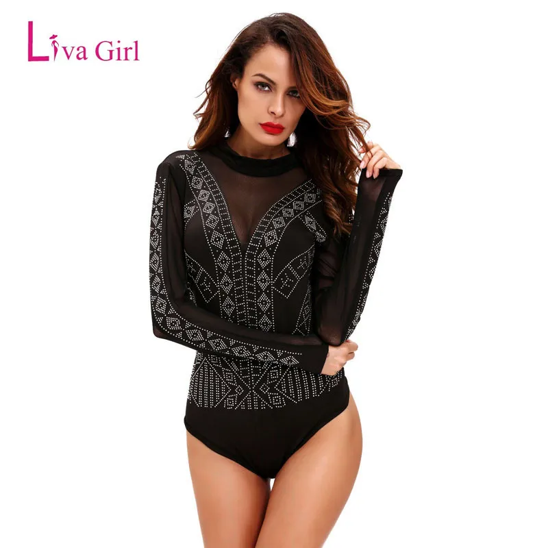 LIVA GIRL 2019 Black Sheer Mesh Bodysuit Women Long Sleeve Body Tops Bodycon Jumpsuit Open Back Spring Transparent Sexy Bodysuit
LIVA GIRL 2019 Black Sheer Mesh Bodysuit Women Long Sleeve Body Tops Bodycon Jumpsuit Open Back Spring Transparent Sexy Bodysuit