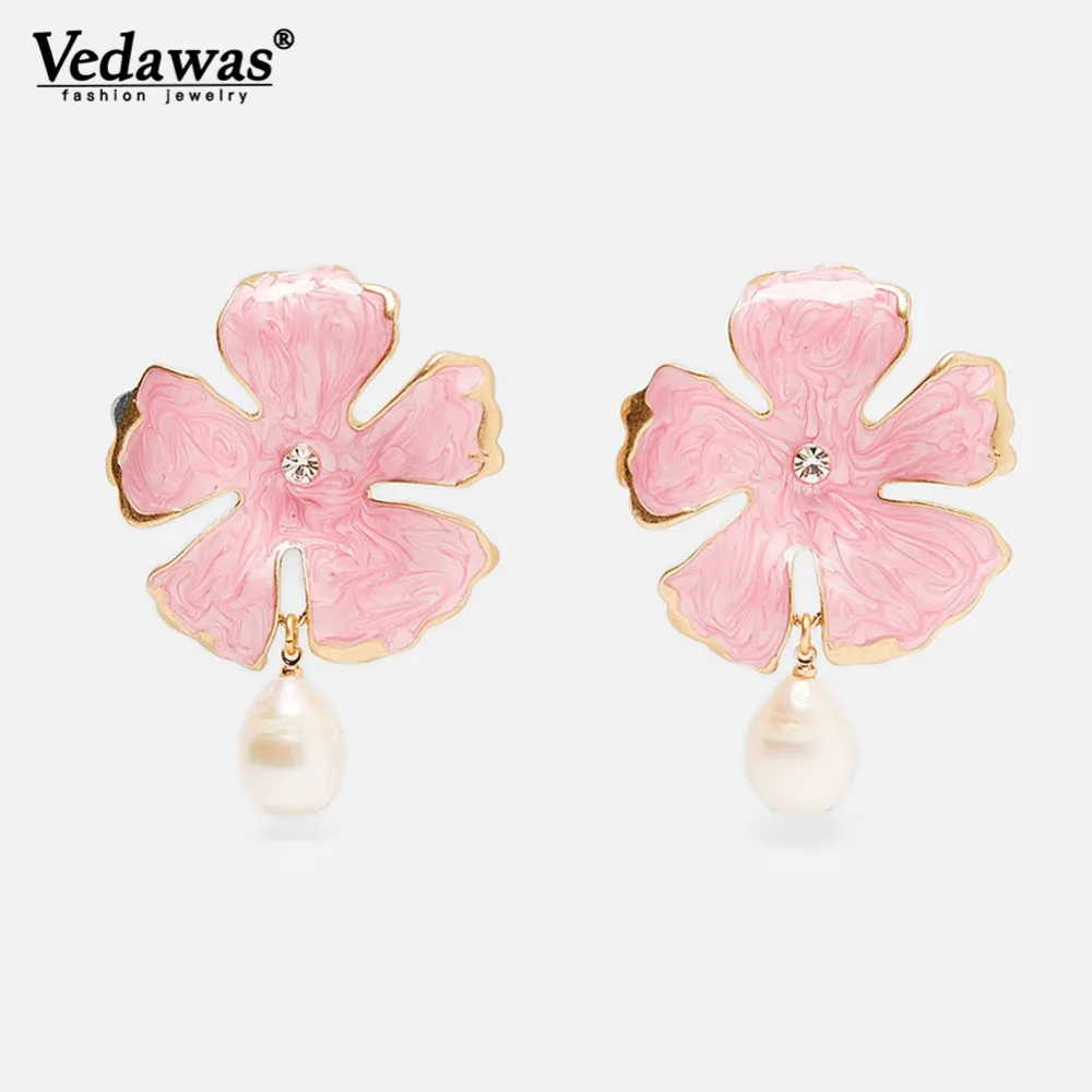 Vedawas 2019 ZA Flower Earrings Simulated Pearls Statement Drop Dangle Earrings for Women Wedding Party Gifts Wholesale xg2937
Vedawas 2019 ZA Flower Earrings Simulated Pearls Statement Drop Dangle Earrings for Women Wedding Party Gifts Wholesale xg2937