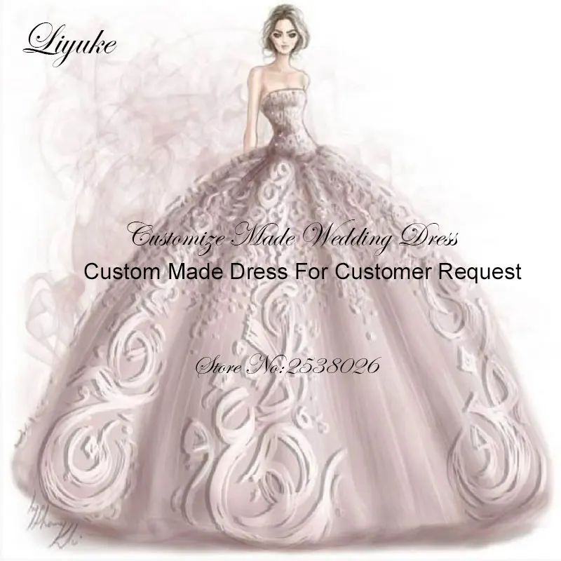 Liyuke Customize Wedding dresss And Formal Dresses fee according to client's request
Liyuke Customize Wedding dresss And Formal Dresses fee according to client's request