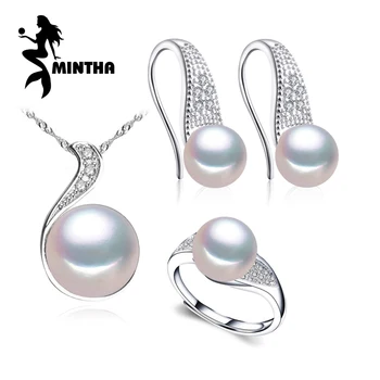 MINTHA 925 Sterling Silver Natural Pearl Jewelry Sets For women Stud Earrings Classic Pendant Necklace Office Casual Ring
MINTHA 925 Sterling Silver Natural Pearl Jewelry Sets For women Stud Earrings Classic Pendant Necklace Office Casual Ring