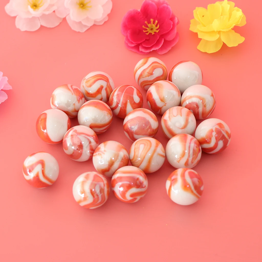 20pcs 25mm Stripes Flower Glass Marbles Ball Stress Swirl Toys Marble Decor 20pcs 25mm Stripes Flower Glass Marbles Ball Stress Swirl Toys Marble Decor