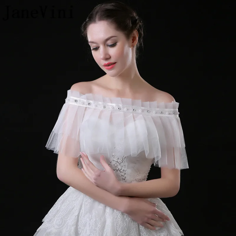 JaneVini Beaded Summer Bolero Off Shoulder Lace-Up Pearls Bride Wraps White Wedding Cape Bridal Bolero Para Vestido De Noiva
JaneVini Beaded Summer Bolero Off Shoulder Lace-Up Pearls Bride Wraps White Wedding Cape Bridal Bolero Para Vestido De Noiva