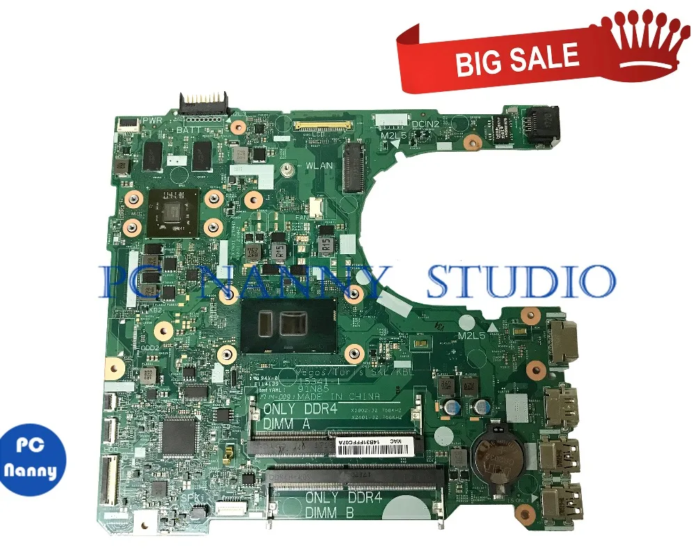 PCNANNY 031T2G 31T2G для материнской платы ноутбука DELL 3568 i5-7200U DDR4 15341-1 протестирована
PCNANNY 031T2G 31T2G для материнской платы ноутбука DELL 3568 i5-7200U DDR4 15341-1 протестирована