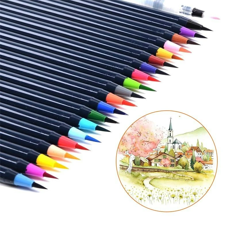 48/24 Colors Watercolor Brush Pens Set Water Pens Art Marker Paint Brush Painting Stationery Drawing Manga for School Support
48/24 Colors Watercolor Brush Pens Set Water Pens Art Marker Paint Brush Painting Stationery Drawing Manga for School Support