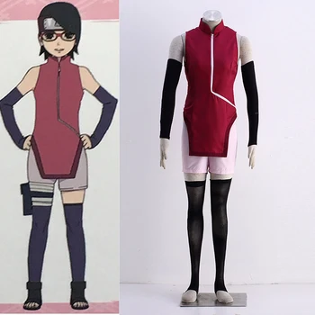 

Anime Naruto Cosplay Clothing-Boruto Naruto The Movie Uchiha Sarada Cheongsam Set Anime Cosplay Costume For Women
