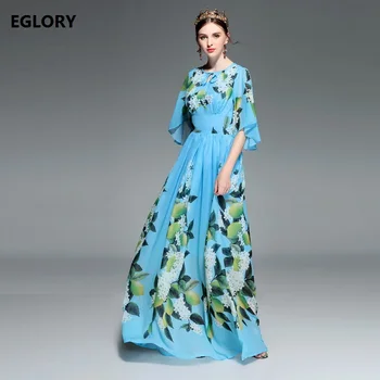 2018 Long Dress New Style Women Lemon Floral Print Flare Sleeve Big Swing Floor Length Blue Long Maxi Dress Bohemian Beach 6XL
2018 Long Dress New Style Women Lemon Floral Print Flare Sleeve Big Swing Floor Length Blue Long Maxi Dress Bohemian Beach 6XL