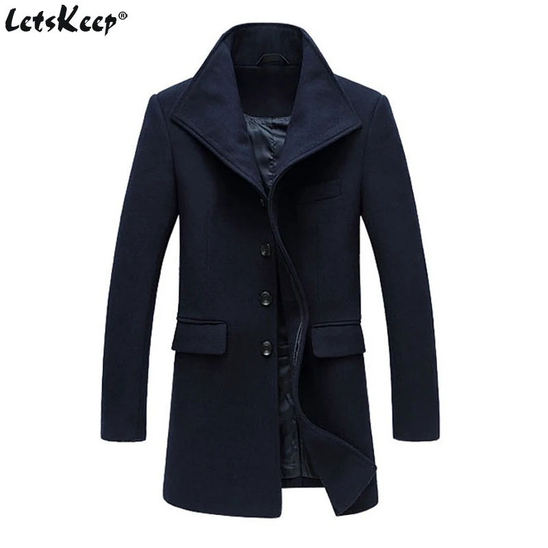 

Letskeep Winter Woolen Long Overcoat Men Warm Wool & Blends Peacoat Jacket Mens Business Trench Coat Overcoats M-3XL MA430