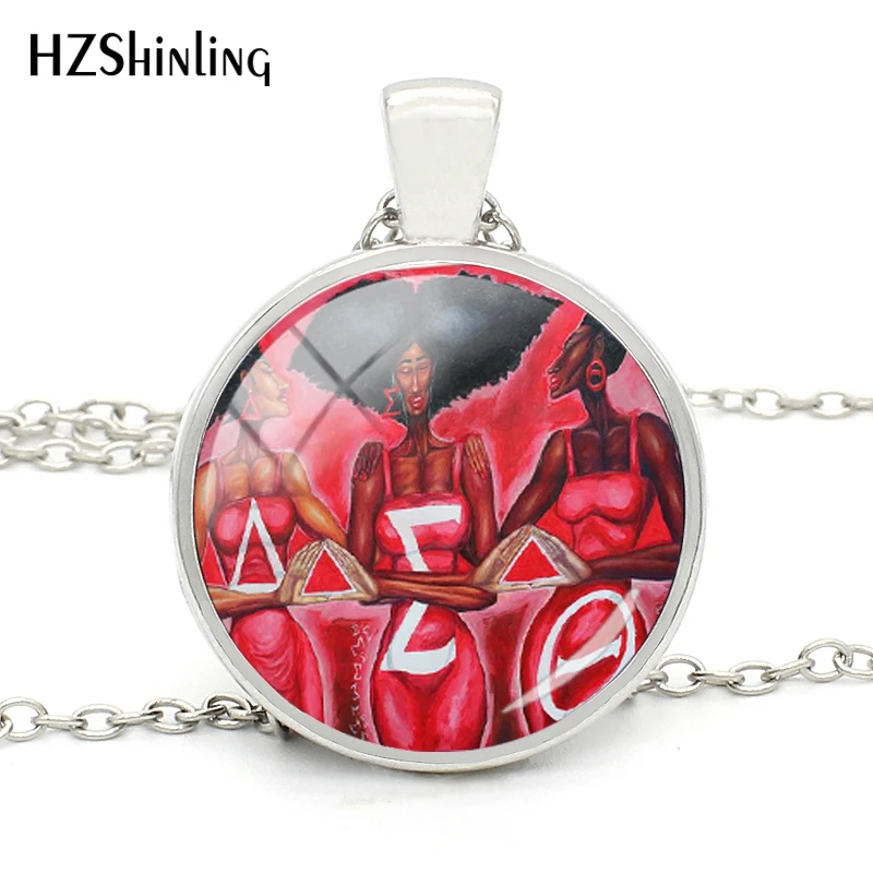 2018 New National Sorority Delta Sigma Theta Necklace Delta Sigma Theta Silver Chain Necklace Glass Round Jewelry
2018 New National Sorority Delta Sigma Theta Necklace Delta Sigma Theta Silver Chain Necklace Glass Round Jewelry