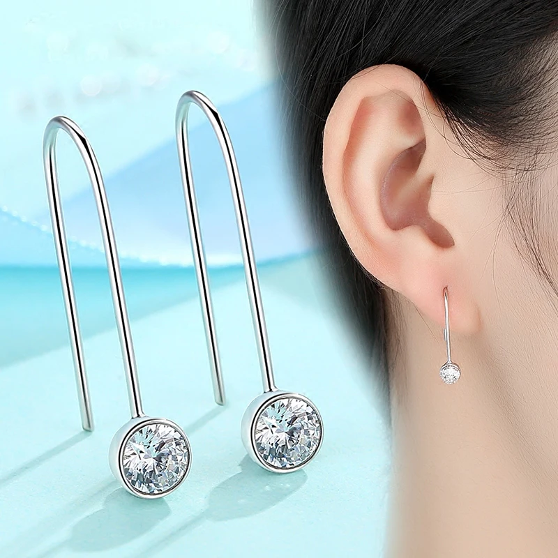 New Fashion Zircon Round Earring Long Earing For Women Korea Jewelry Simple oorbellen boucle d'oreille femme
New Fashion Zircon Round Earring Long Earing For Women Korea Jewelry Simple oorbellen boucle d'oreille femme