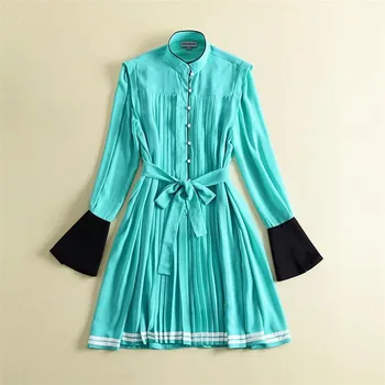 Women Summer Dress 2018 High Quality Designer Runway Stand Collar Flare Sleeve Sashes Elegant Party Dresses NPD0761
Women Summer Dress 2018 High Quality Designer Runway Stand Collar Flare Sleeve Sashes Elegant Party Dresses NPD0761