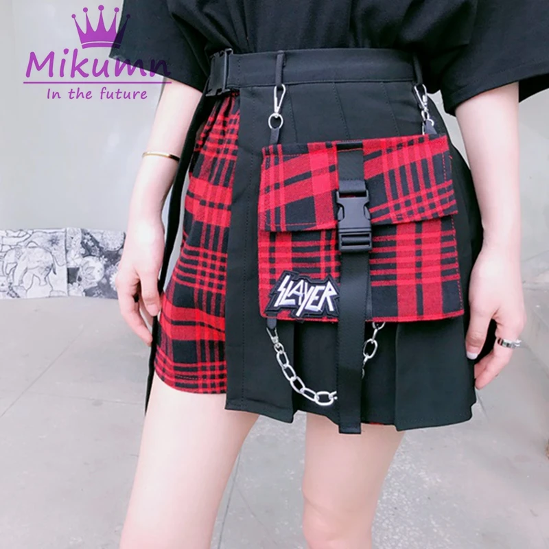 Gothic Harajuku Women Skirts Black Red Plaid High Waist Pleated Shorts Skirts Punk Girls Short Skirt
Gothic Harajuku Women Skirts Black Red Plaid High Waist Pleated Shorts Skirts Punk Girls Short Skirt