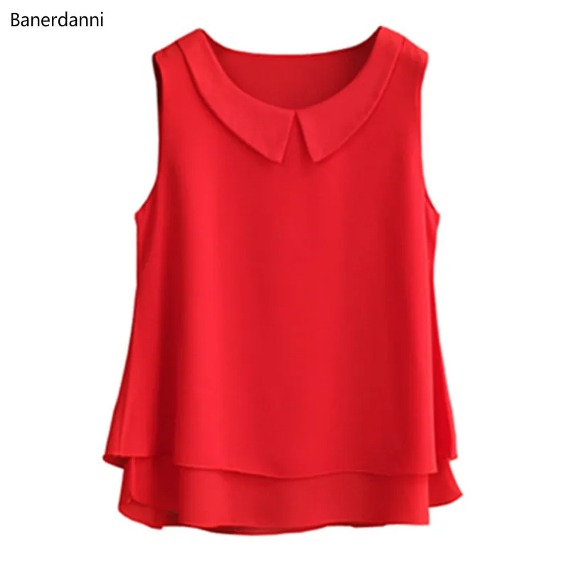 Fashion Women's blouses Sleeveless Peter Pan Collar Shirt For Women Chiffon Blouse Plus Size 5XL blusas mujer de moda 2020
Fashion Women's blouses Sleeveless Peter Pan Collar Shirt For Women Chiffon Blouse Plus Size 5XL blusas mujer de moda 2020
