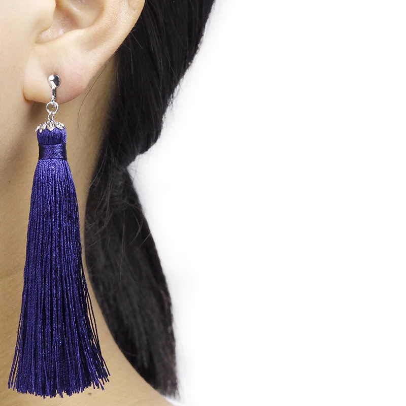 Fashion Tassel Clip Earrings No Hole Ear Clips Blue&Red Tassels Earrings Without Piercing Women Long Earring Jewelry Gift CE057
Fashion Tassel Clip Earrings No Hole Ear Clips Blue&Red Tassels Earrings Without Piercing Women Long Earring Jewelry Gift CE057